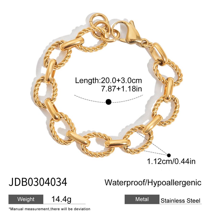 1 Stück Simple Series Daily Twist Edelstahl Goldfarben Damen Kettenarmbänder Bild2