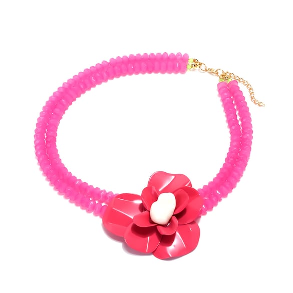 1 Piece Sweet Flower Beaded Necklaces