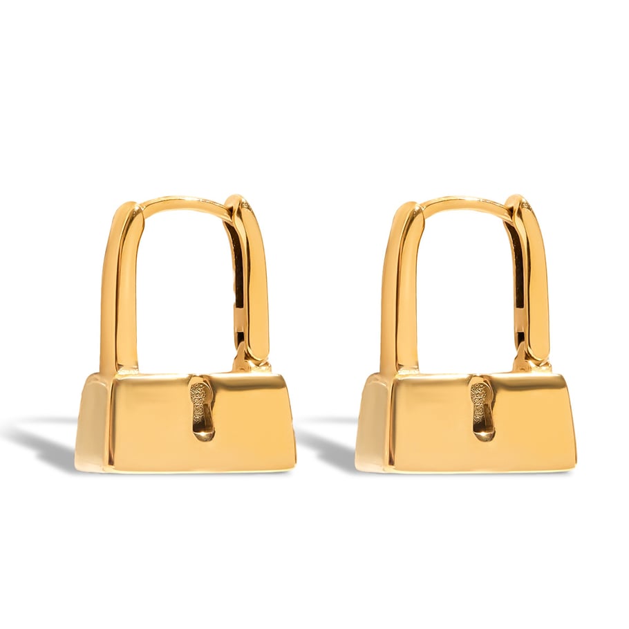 1 Paar Simple Series Locker Edelstahl Goldfarben Damen Creolen 