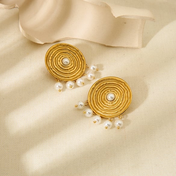 Luxurious Series Retro Tassel Stainless Steel Women's Dangle Earrings