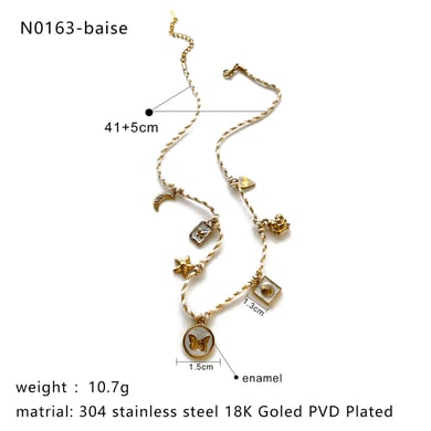 Collana con ciondolo a forma di farfalla in acciaio inossidabile color oro, 1 pezzo h5 Immagine2