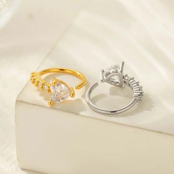 1 Piece Copper Gold Color Zircon  Nose Stud 2