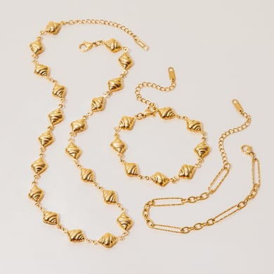 1 Piece Simple CroissantStainless Steel Gold Color Women's Charm Bracelets h5 Picture7