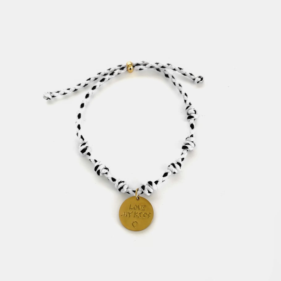 1 Stück Charm-Armband aus Edelstahl in Goldfarbe 