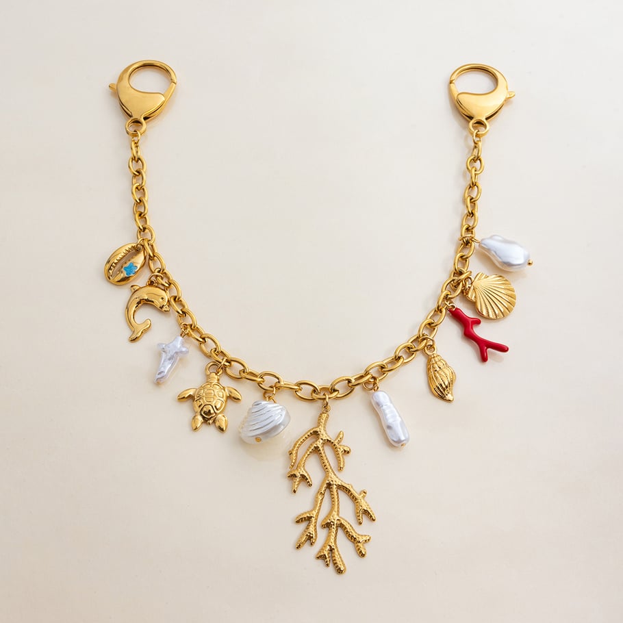 1 Piece Oceanic Shell Stainless Steel Gold Color Women's Bag Chain Picture7