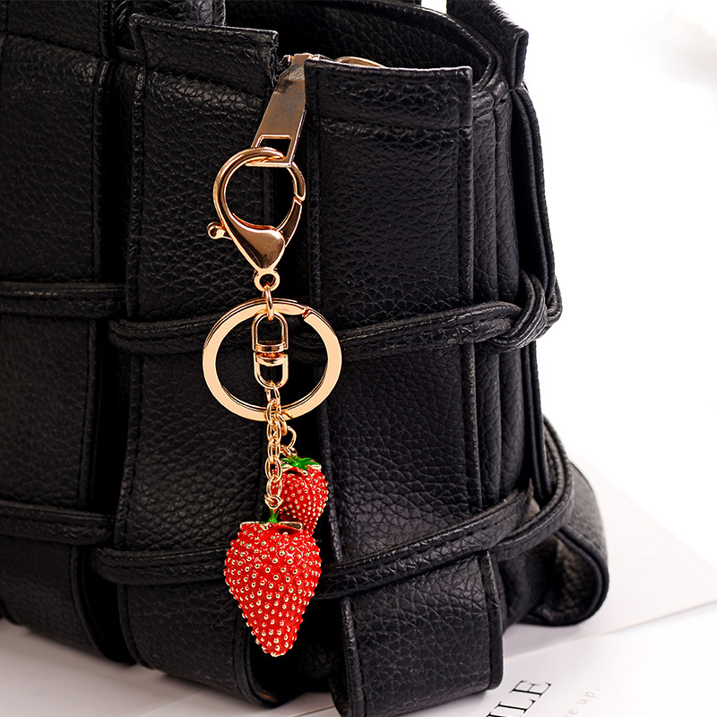 1 Piece Strawberry Alloy Keychain Picture5