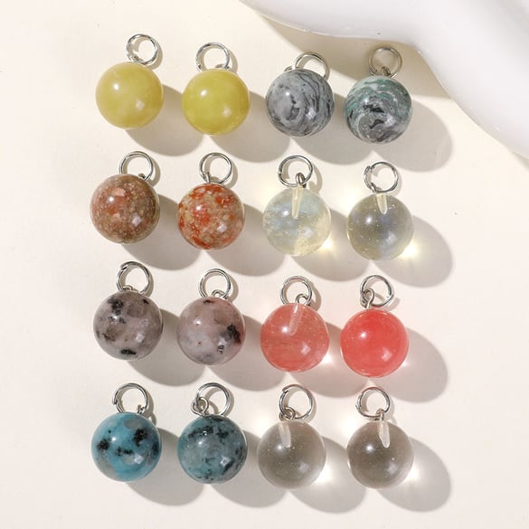 1 Piece Simple Series Simple Solid Color Natural Stones Jewelry Beads 2