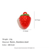 Pendentif fraise en résine - Or - 1 Image7