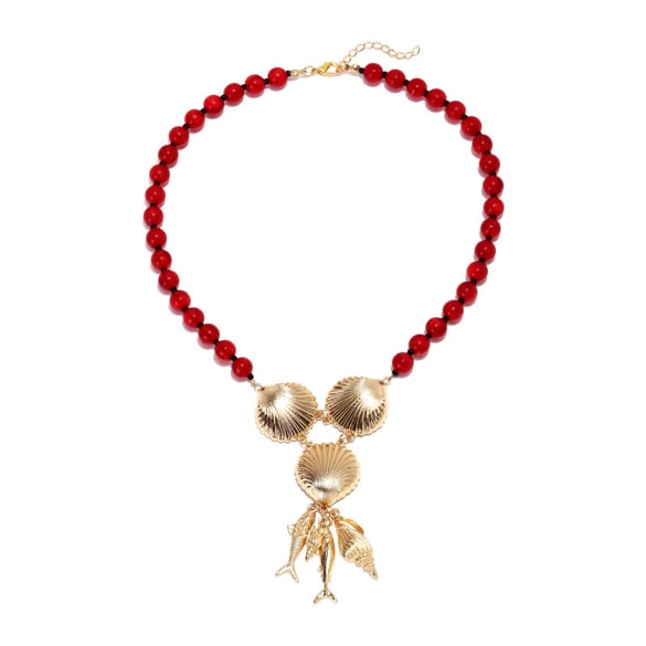 1 Piece Fish Alloy Beaded Necklace 2