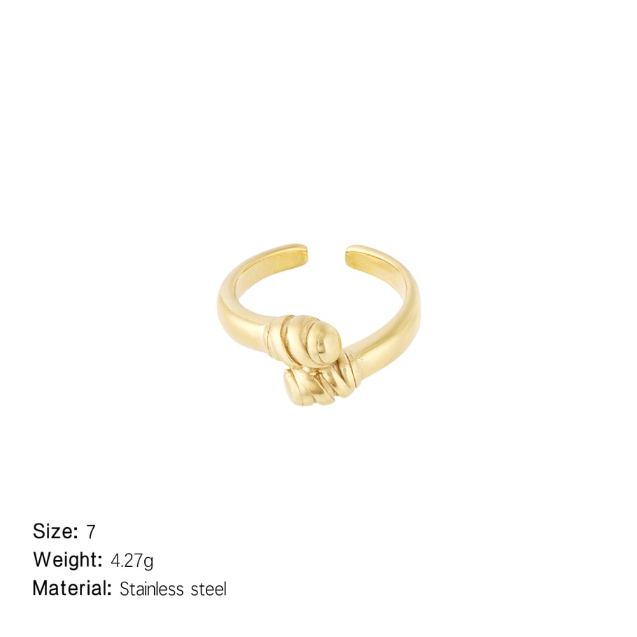 1 Piece Simple Series Casual Patchwork Stainless Steel Gold Color Minimalist Rings Picture2