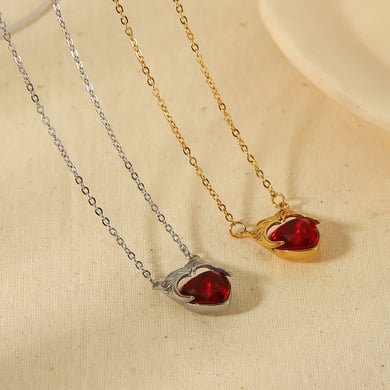 Colliers à pendentif en acier inoxydable pour femmes, série luxueuse, style punk h5 Image2