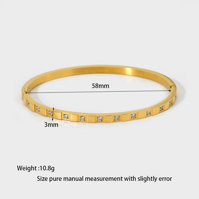 Bracelets pour femme en acier inoxydable couleur or, série Simple, motif géométrique classique h5 