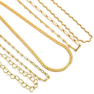 1 Piece Simple Series Classic Twist Stainless Steel Gold Color Women's Chain Necklaces h5 Picture8