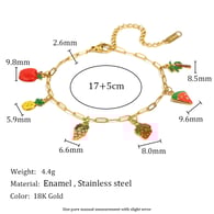 Bracelet Petit Trombone Fruit - Doré 