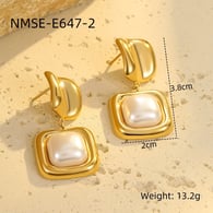 NMSE-E647-2 Pendientes cuadrados de oro Imagen5