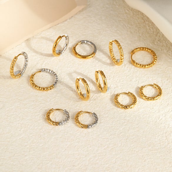 Simple Series Daily Geometric Stainless Steel Women's Hoop Earrings 2