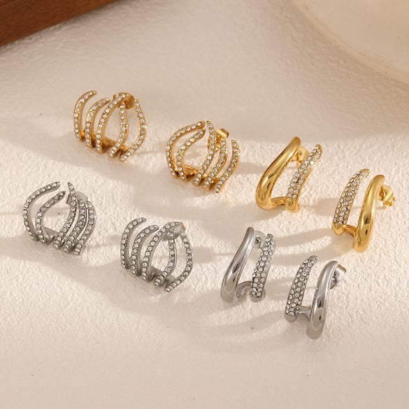 1 Pair Simple  Geometric Stainless Steel  Women's Stud Earrings