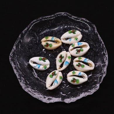 1 Stück Meeresorganismus Ölfleck-Glasur Conch Damen Anhänger h5 Bild3