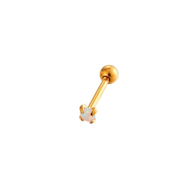 Boucles d&#39;oreilles piercing pour femme en acier inoxydable couleur or avec opale polychrome h5 