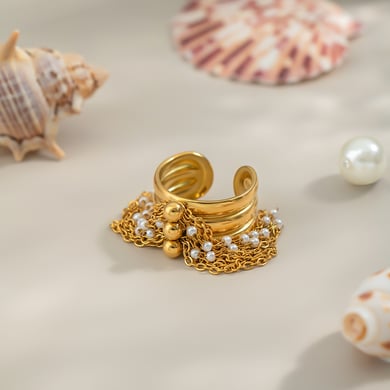 1 anello di lusso in acciaio inossidabile color oro h5 Immagine4