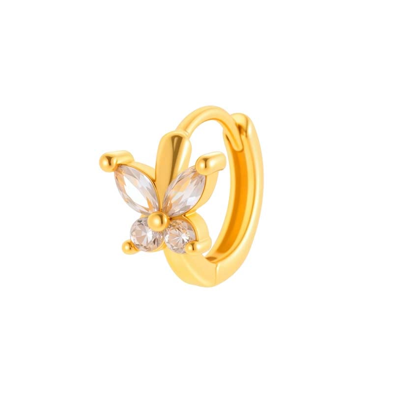 1 Stück exquisite rechteckige Creolen aus Kupfer und Gold mit Zirkonia für Damen Bild6