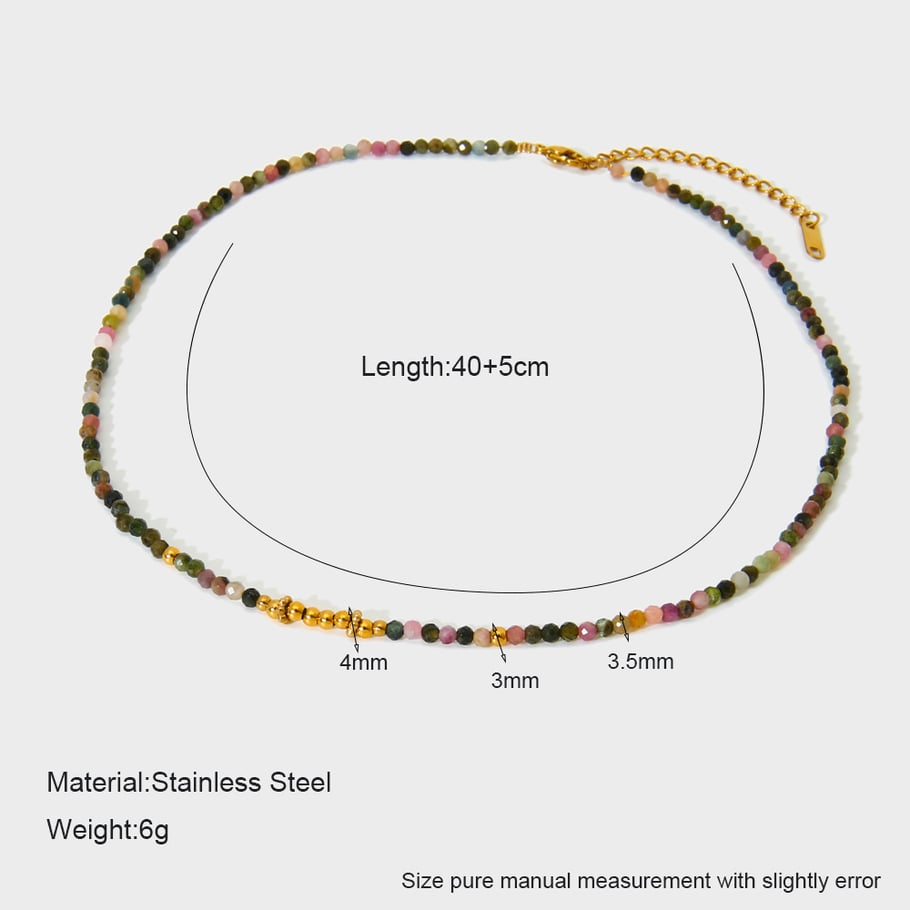 1 Pair Classic Series Retro Geometric Natural Stones   Unisex Beaded Necklaces 
