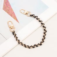 Schwarze Lederkette, Gesamtlänge 26 cm (inkl. Clip) Bild8