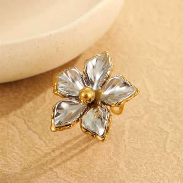 Luxurious Mixed Color Stainless Steel  Women's Adjustable Rings