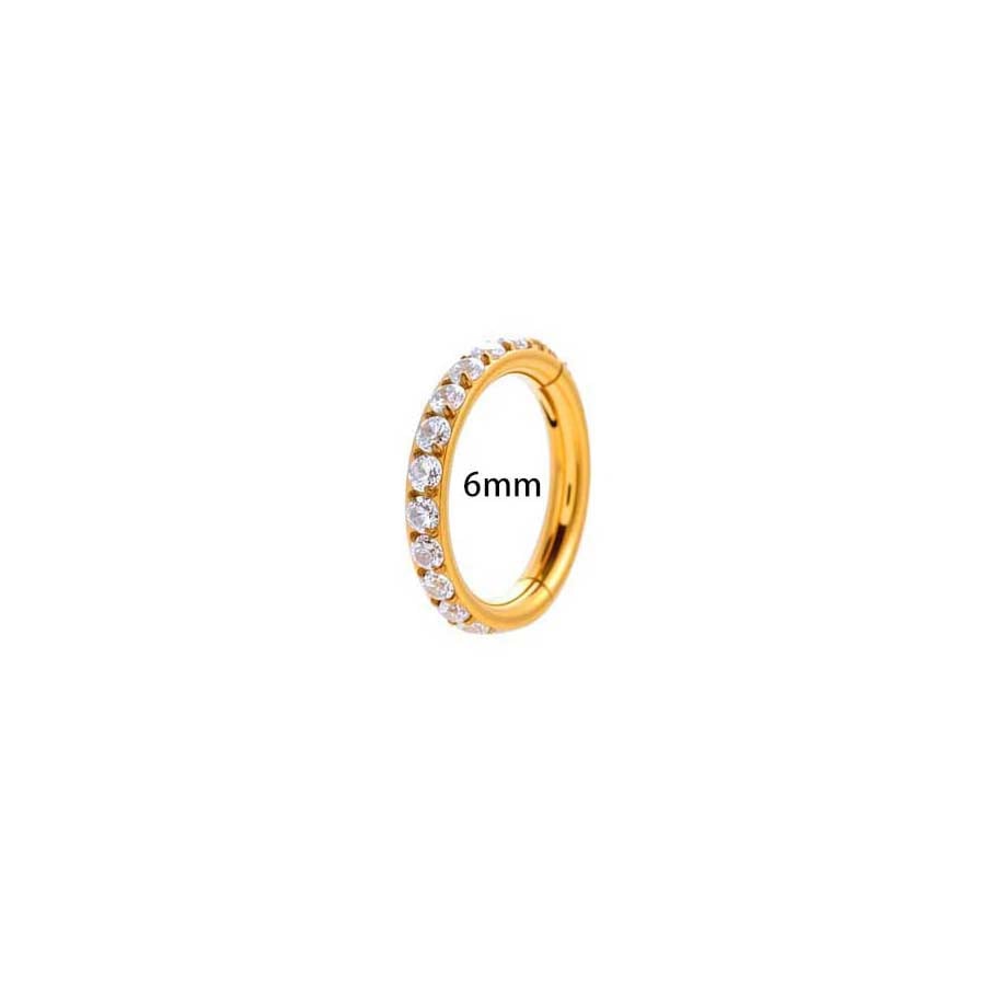 1 pieza de pendientes de acero inoxidable intrincados con circonitas de color dorado para mujer Imagen2