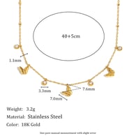 Chain Collection Butterfly Zircon Clip Bead Chain-Gold Picture6