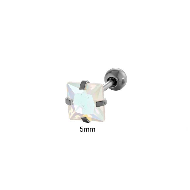 1 Piece Shinning Transparent Heart Stainless Steel Zircon Women's Piercings Earrings Picture2