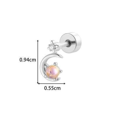 1 Piece Copper Gold Color Zircon Piercings Earrings h5 Picture2