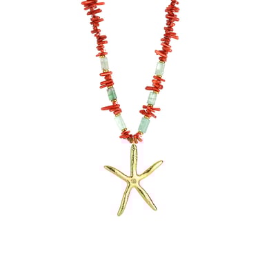 1 pezzo di collana con ciondolo a forma di stella in acciaio inossidabile color oro con pietra naturale da donna h5 