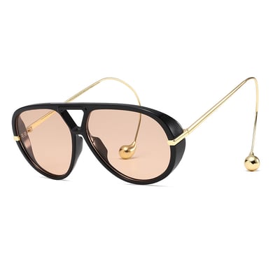 1 Paar Damen-Sonnenbrillen aus einfarbigem Metall der Simple Series Punk h5 Bild3