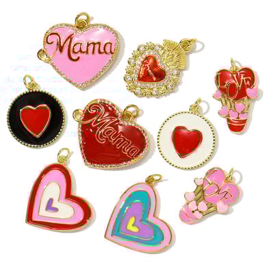 1 Piece Romantic Series DIY Heart Stainless Steel Gold Color Women's Pendants h5 Picture3
