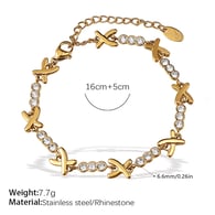 SL184WEG white diamond and gold bracelet 