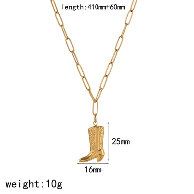 1 stuk laars roestvrij staal goudkleurige hanger ketting h5 