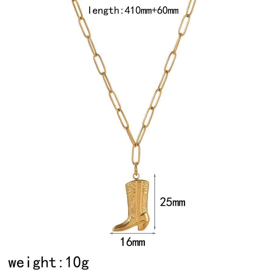 1 stuk laars roestvrij staal goudkleurige hanger ketting 