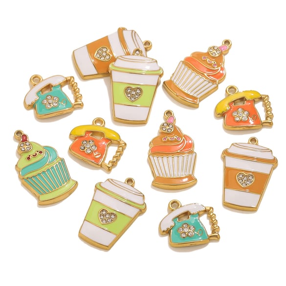 1 stuk grillige cupcake roestvrij staal goudkleurige dameshangers