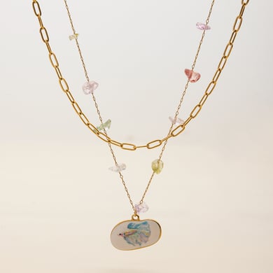 1 Piece Tropical Fish Stainless Steel Gold Color Women's Pendant Necklaces h5 Picture5
