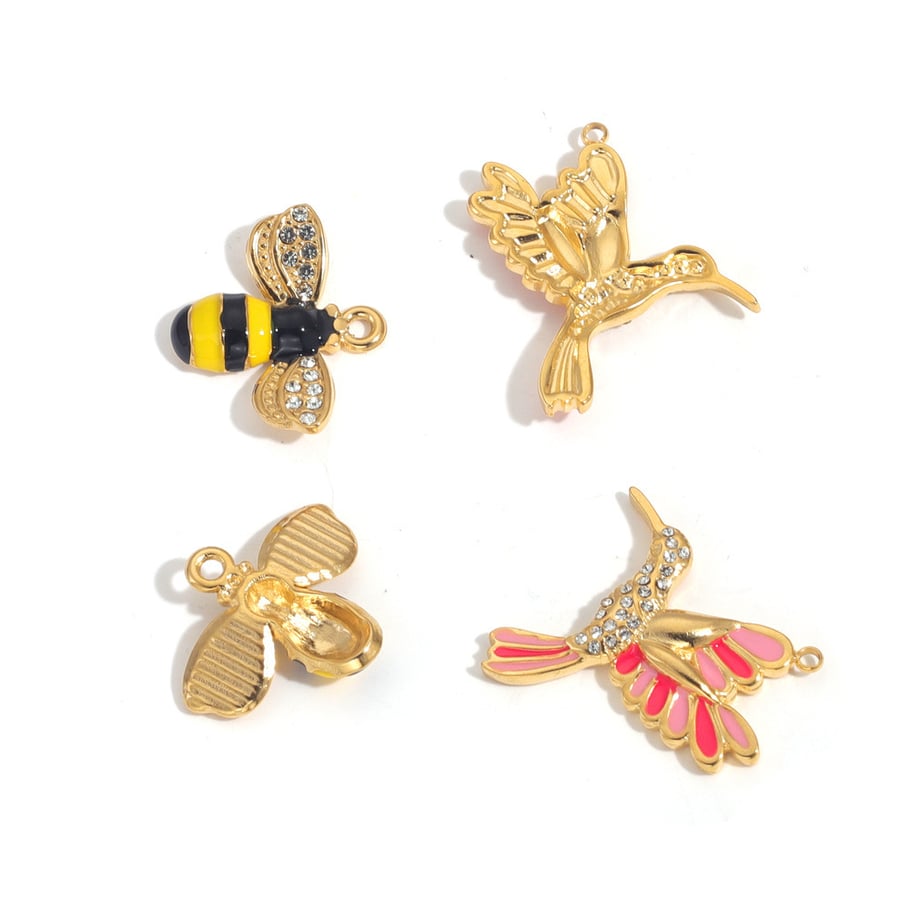 1 Stück DIY DelicateBee Edelstahl Damen Anhänger Bild2
