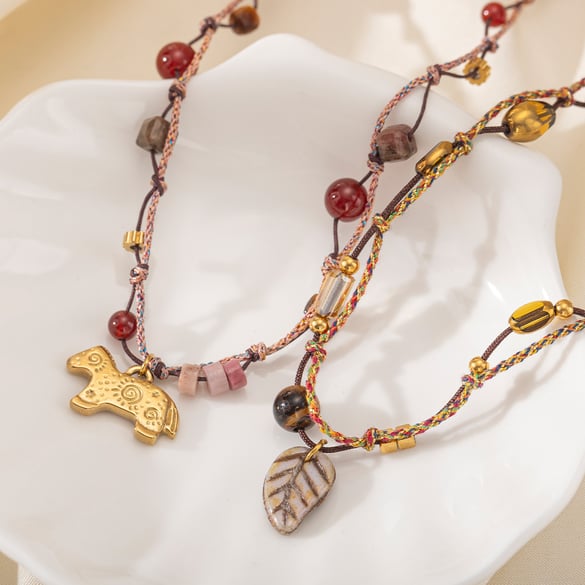 1 Piece Natural Stones Pendant Necklace 2