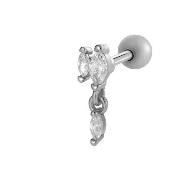 Boucles d&#39;oreilles pendantes pour femme, 1 pièce, motif géométrique brillant, couleur cuivre or et zircone 