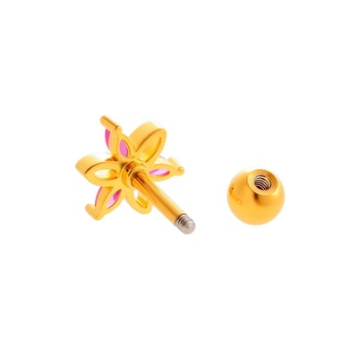 1 Piece Simple Flower Copper Gold Color Zircon Women's Piercings Earrings h5 Picture6