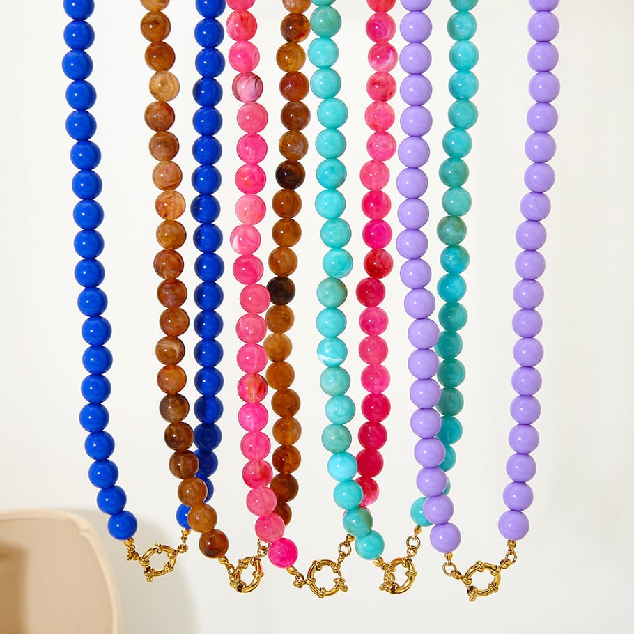 1 Piece Simple Series Daily Beads Acrylic Unisex Beaded Necklaces h5Picture2