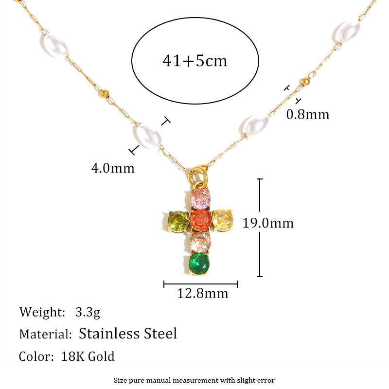 Light Luxury Series Stainless Steel Cross Women's Necklace Picture4