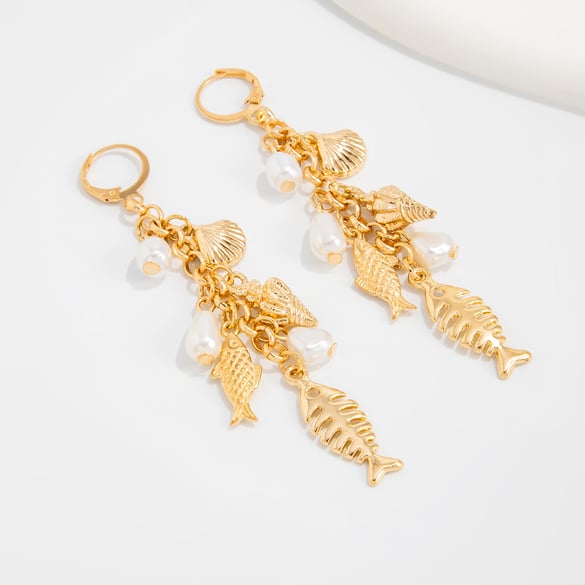 1 Pair Fish Alloy Drop Earrings 2
