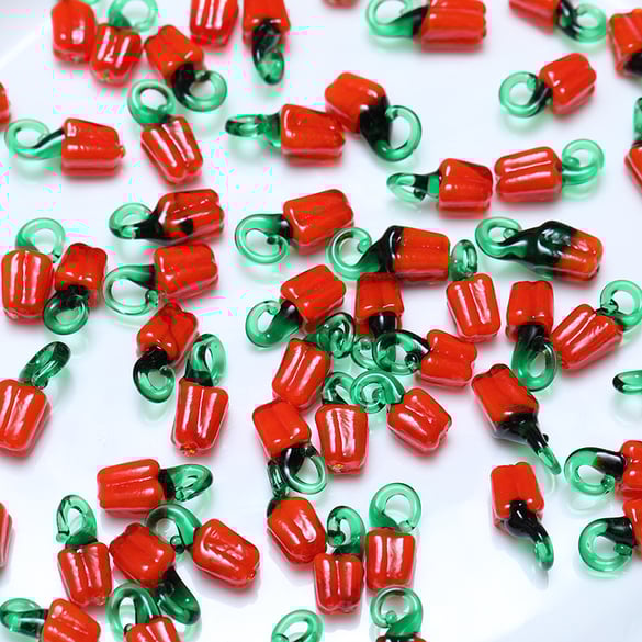 1 Piece Simple Series Cute Plant Glass Jewelry Beads 2
