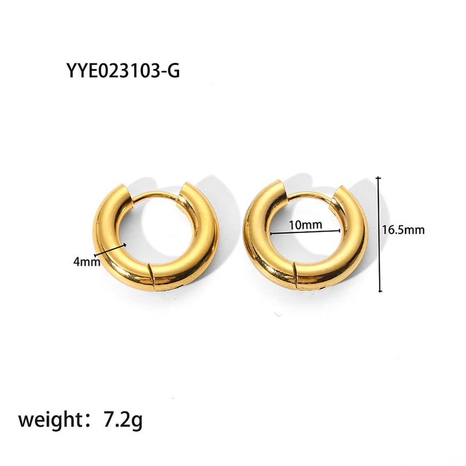 1 paire de boucles d&#39;oreilles créoles en acier inoxydable 