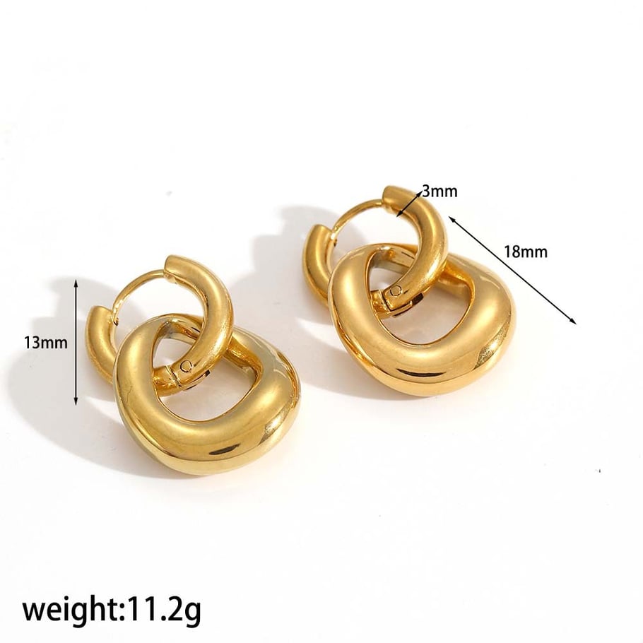 1 par de pendientes colgantes clásicos de acero inoxidable de colores variados 